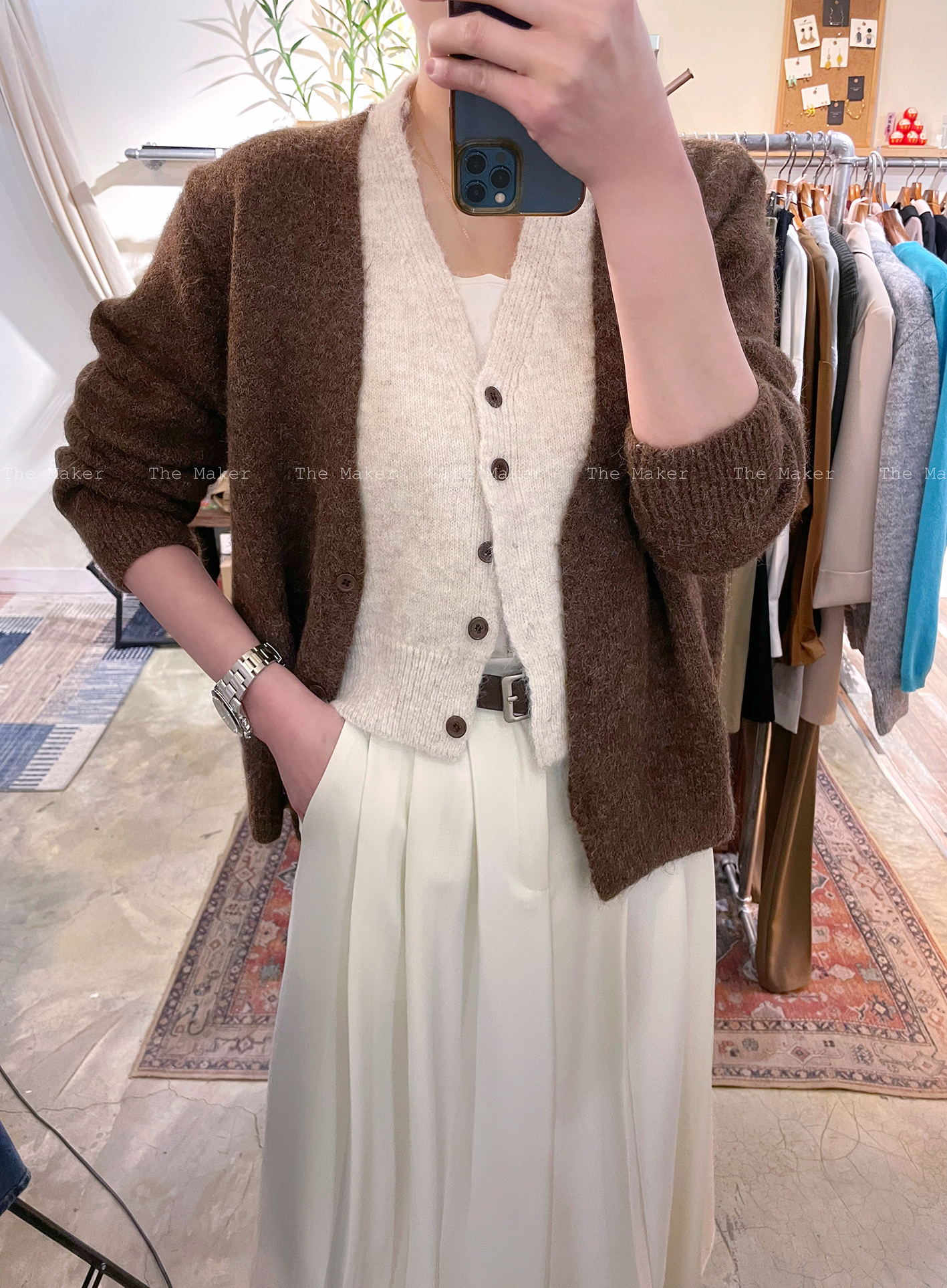 🤎懶人必備 假兩件針織Cardigan🩶