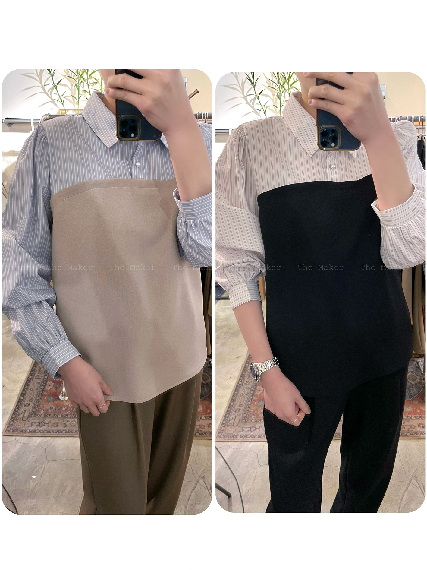 💎型格拼料恤衫💎