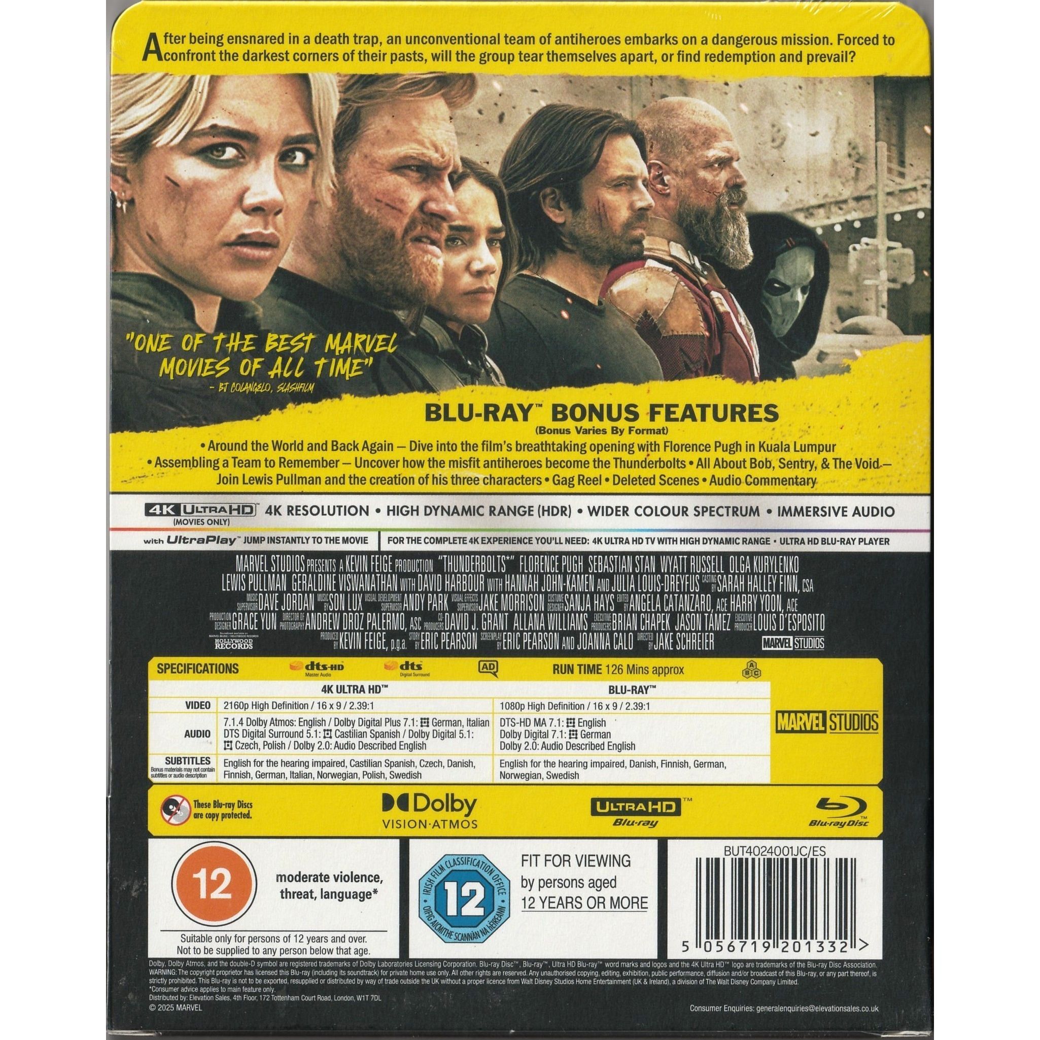 Thunderbolts* (2025) (Steelbook) (4K Ultra HD + Blu-ray) (UK Version) [No Chinese subtitles]