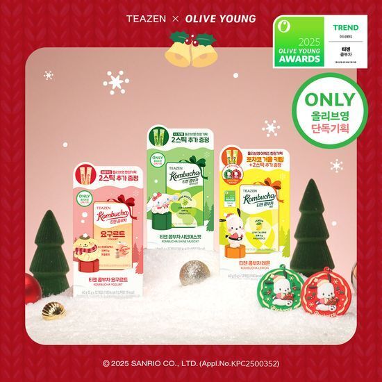 《olive young 連線》Teazen x Sanrio Kombucha 10+2sticks