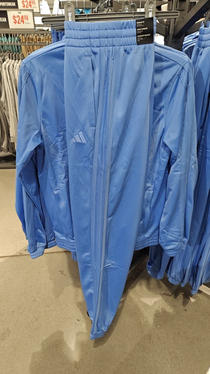 [U] ADIDAS BLUE FUSION WOMEN'S 3 STRIPED TRACK PANTS TRICOT, JX0490-BLUE FUSION (UZZ83)