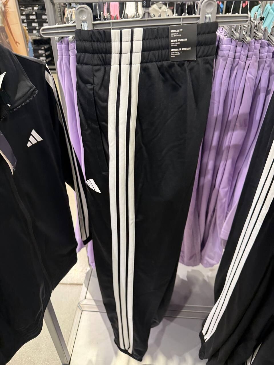 [U] ADIDAS BLACK/WHITE WOMEN'S 3 STRIPED TRACK PANTS TRICOT, JF3383-BLACK/WHITE (UZZ84)