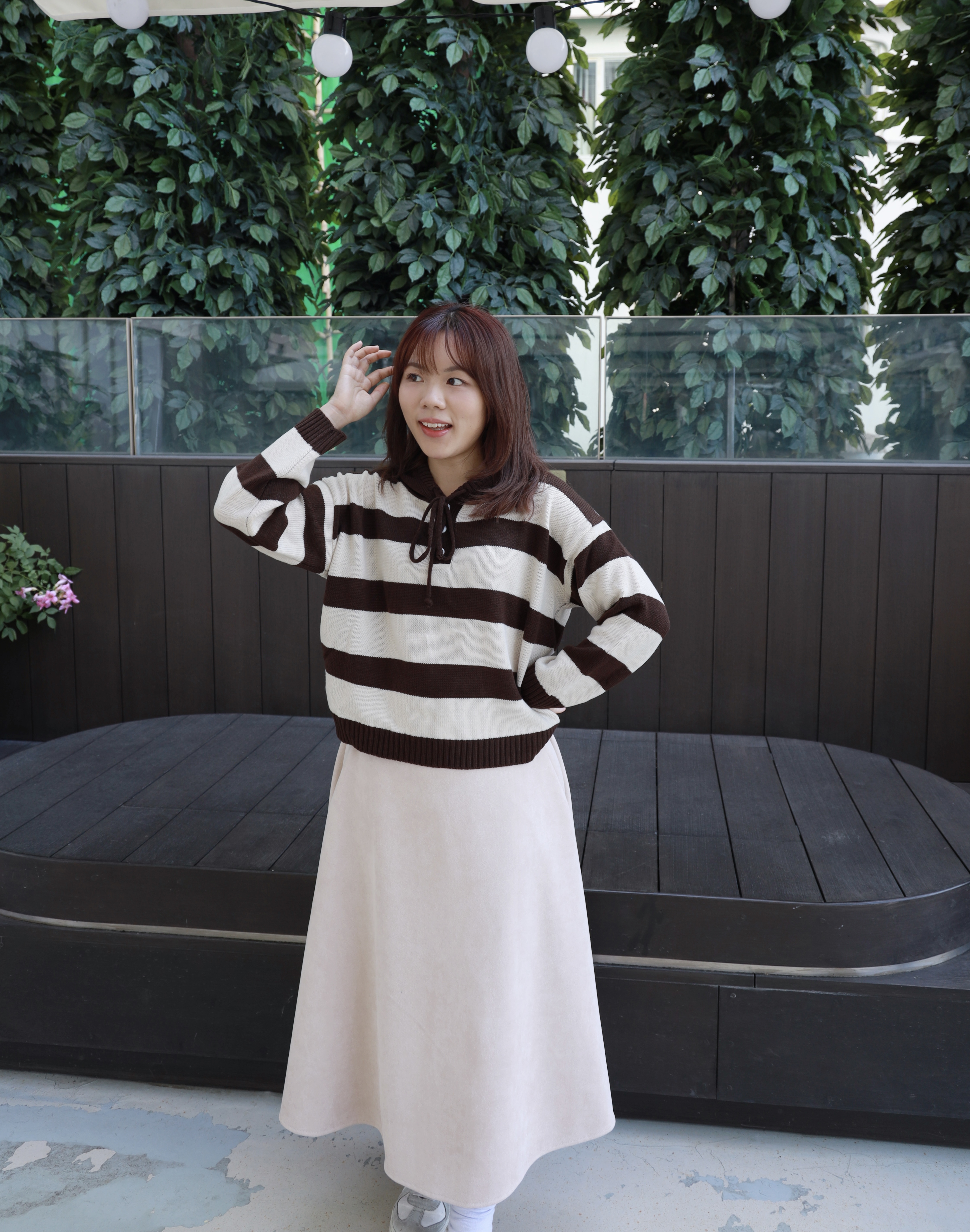 ||SKL260|| 側口袋純色闊傘長裙