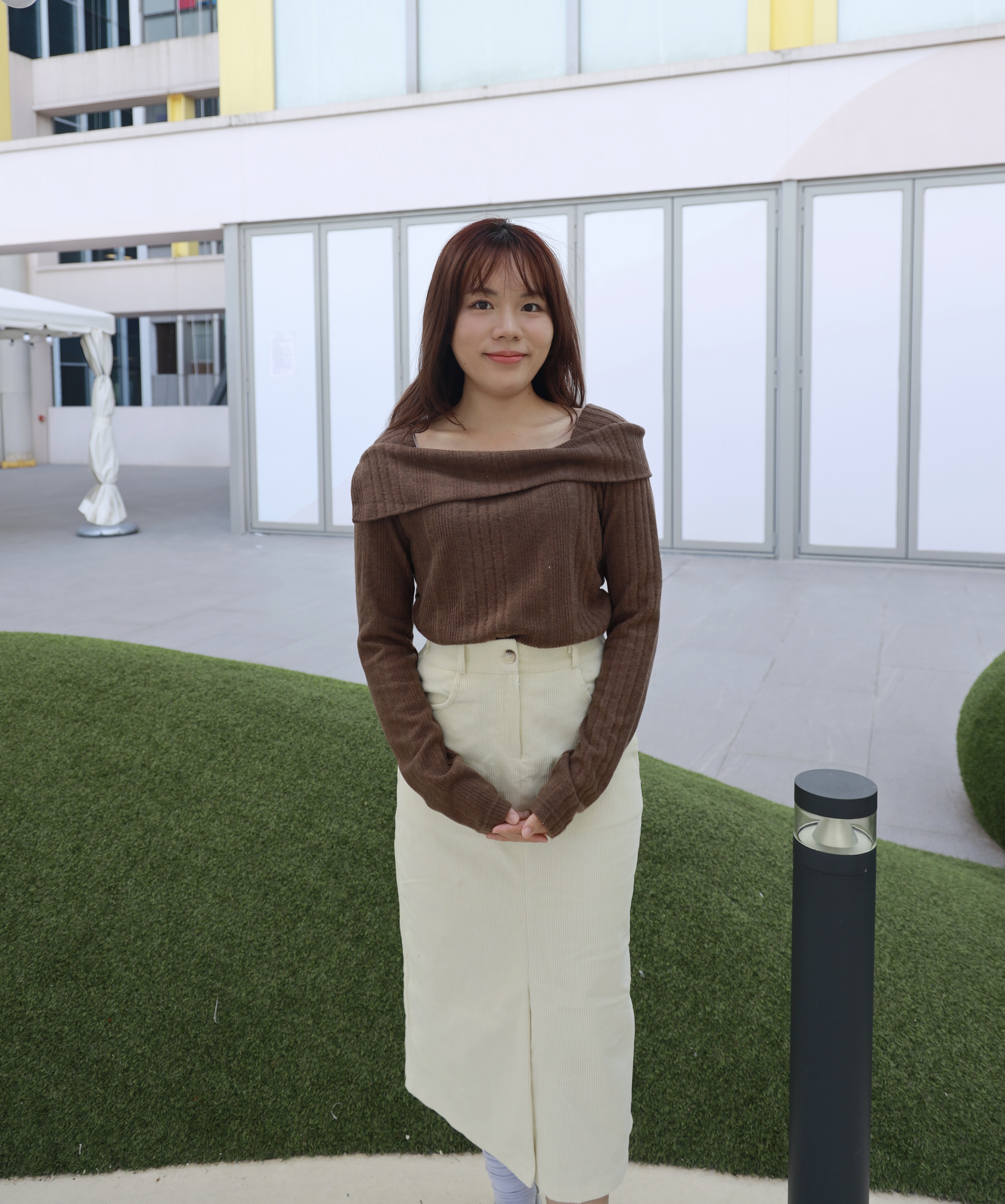 ||SKL263||  燈芯絨口袋直身長裙