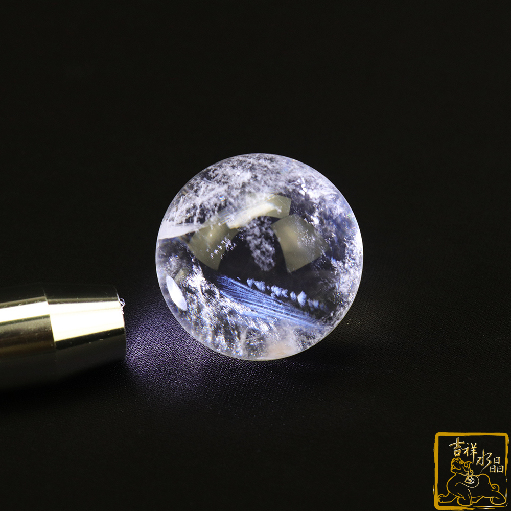 藍針白水晶球 4.6cm 天使藍針
