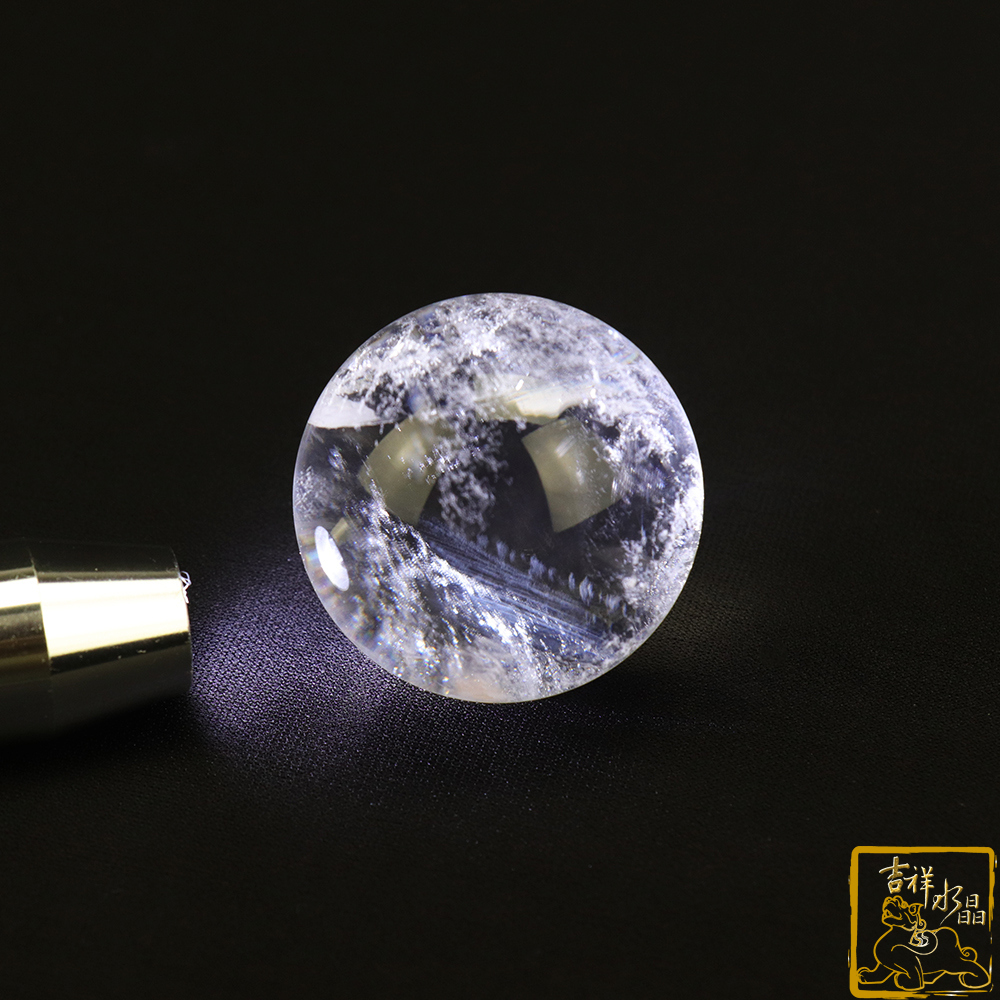 藍針白水晶球 4.6cm 天使藍針