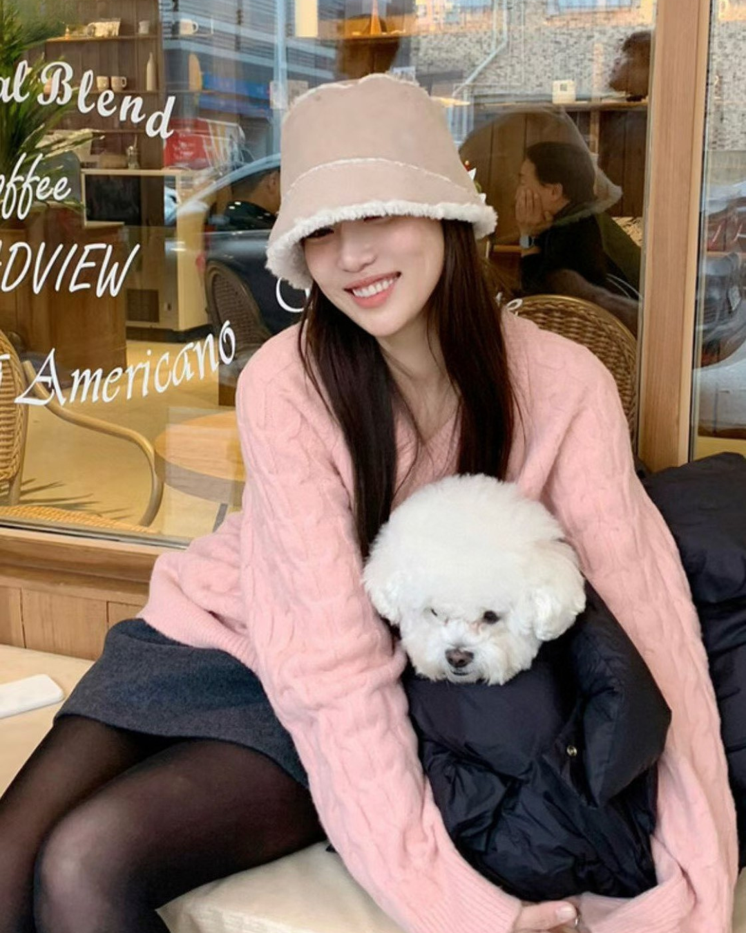 保暖麂皮漁夫帽