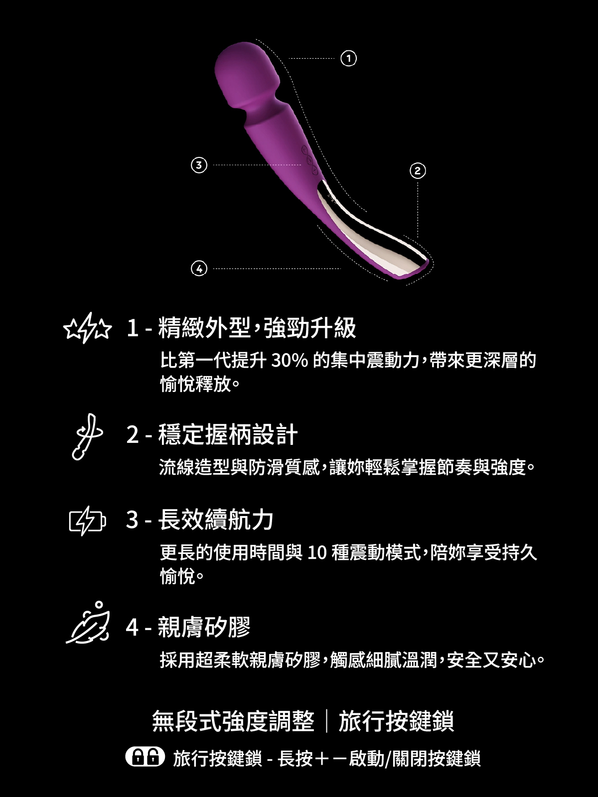 LELO SMART WAND 2 Medium,LELO,瑞典 LELO,情趣用品,情趣玩具,魔棒按摩器,AV棒,震動按摩棒,震動按摩器
