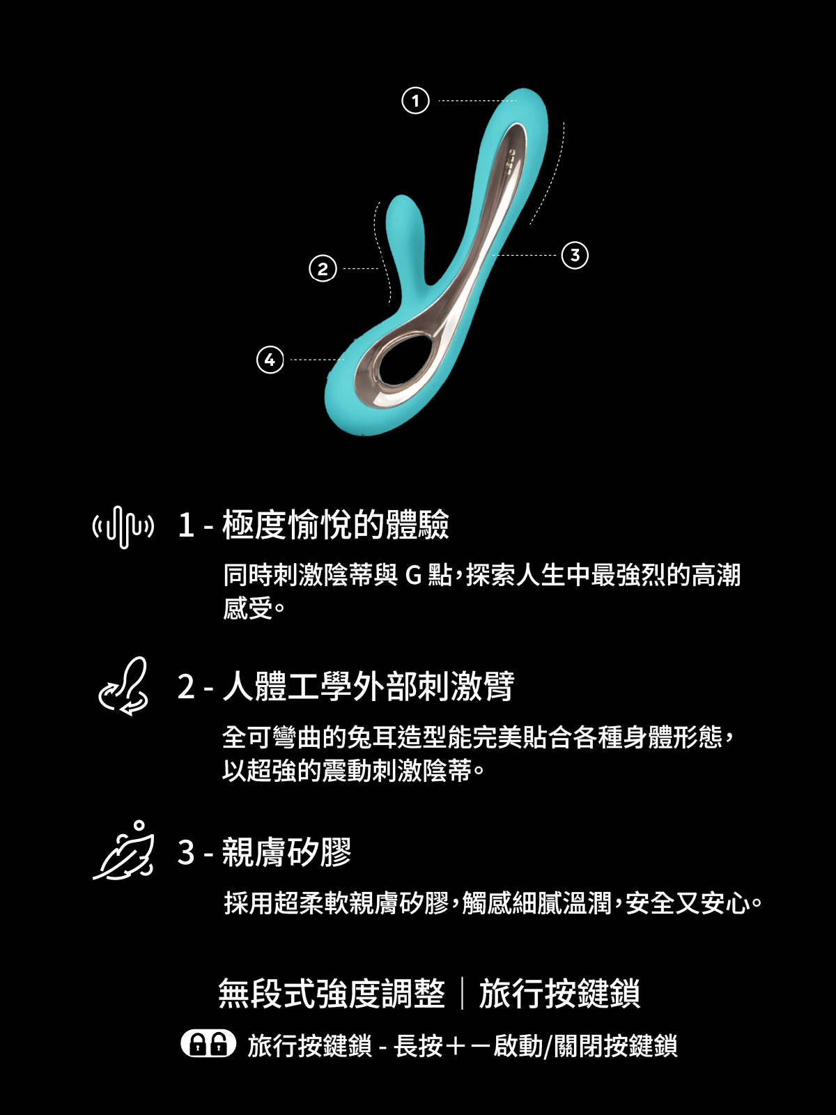 LELO SORAYA Wave,LELO,瑞典 LELO,情趣用品,情趣玩具,兔耳按摩棒,陰蒂按摩器,陰蒂震動器,G點按摩棒,G點震動器,陰蒂按摩棒,高潮按摩棒