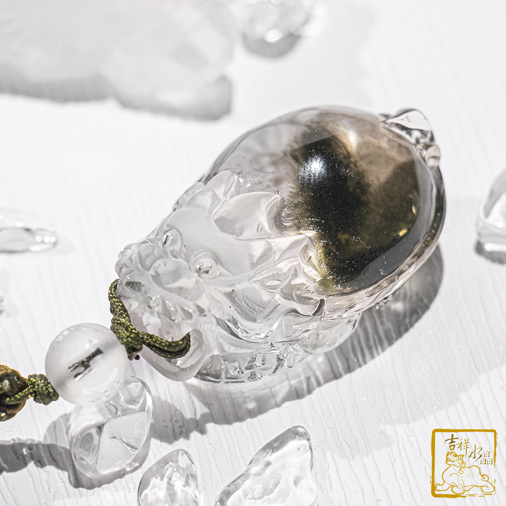 綠幽靈龍龜項鍊 27g 正財事業運