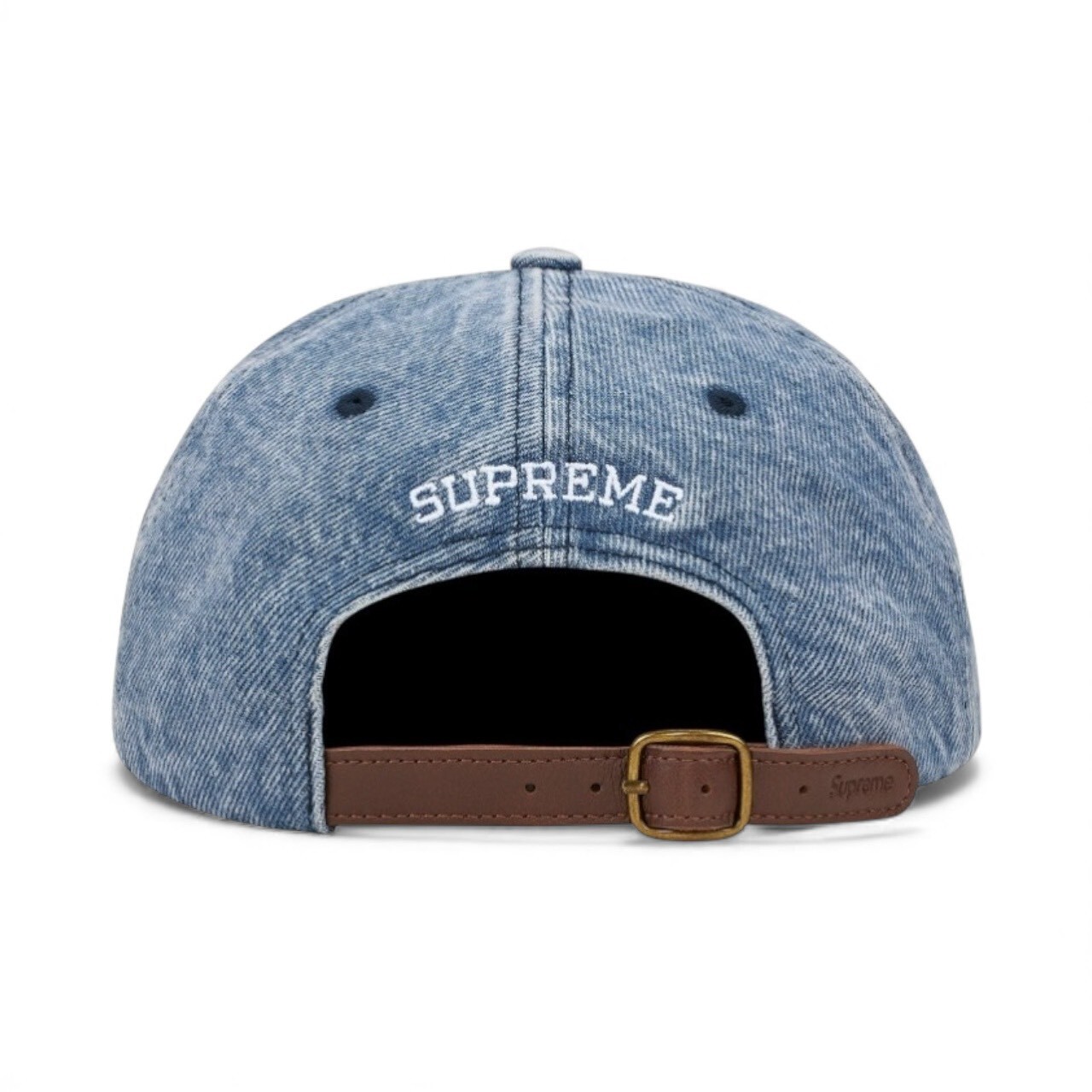SUPREME X BURBERRY 22SS  DENIM 6 PANEL CAP BLUE