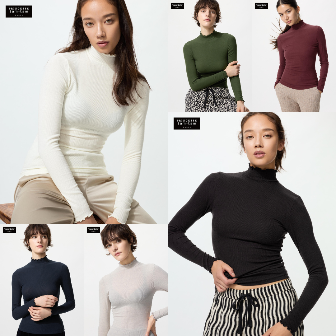 #現貨 🇯🇵日本 UNIQLO 極暖 HEATTECH 喀什米爾混紡 捲邊 羅紋高領打底上衣
