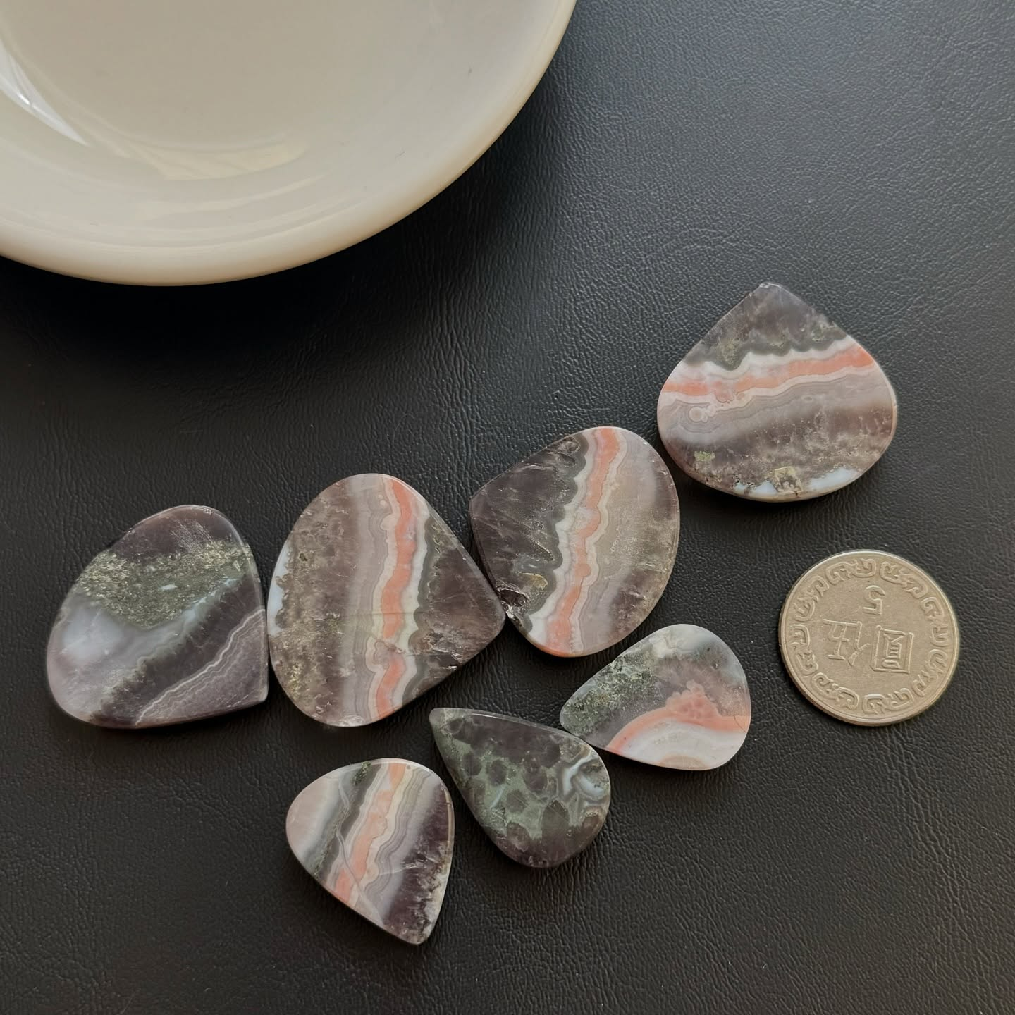 [原石] 夢幻紫晶粉紅瑪瑙 水晶蛋面