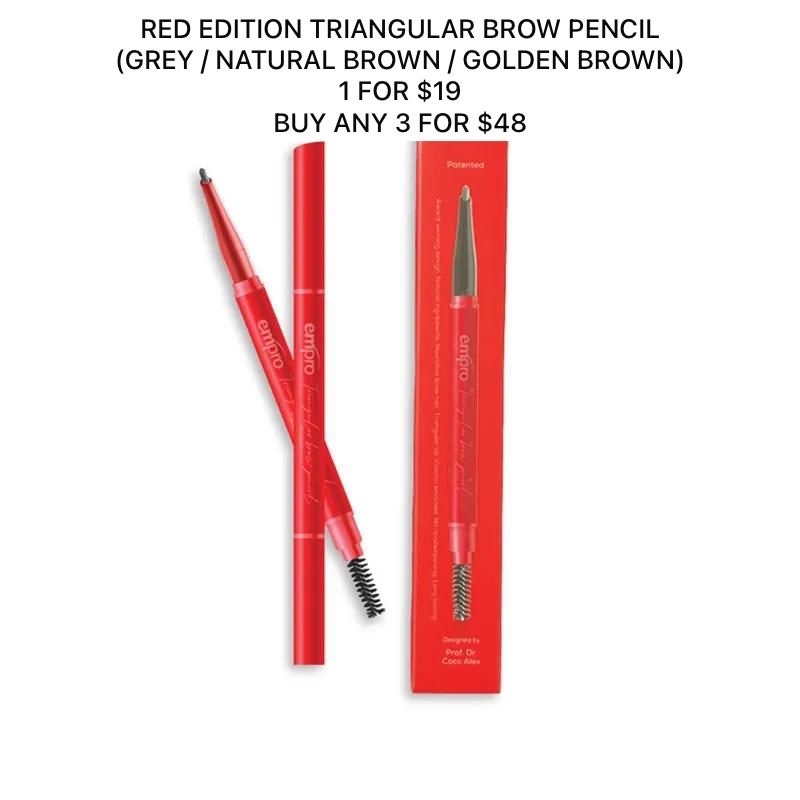 (1) RED EDITION TRIANGULAR BROW PENCIL - GREY