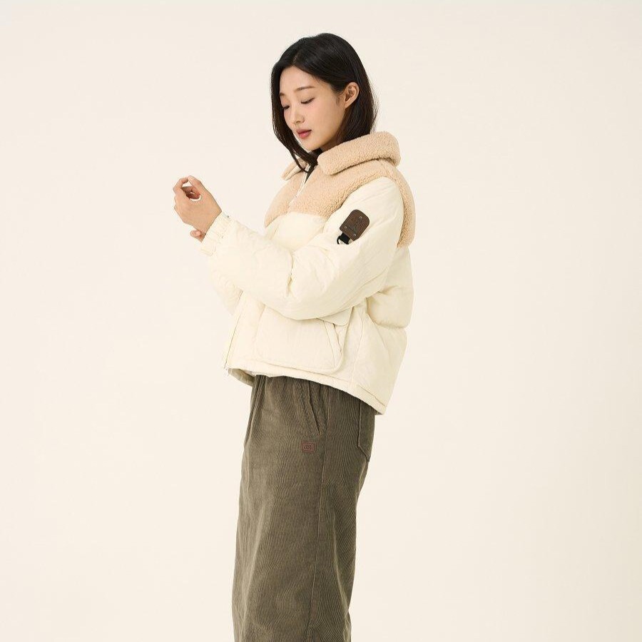 【代購】BBC Earth W 보블 카라 푸퍼 女款毛絨翻領短版羽絨外套 – 輕暖蓬鬆冬季必備