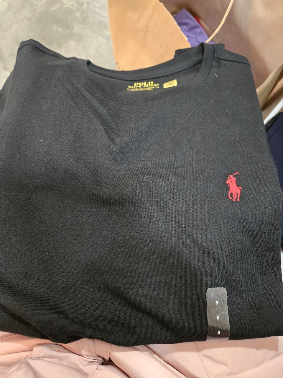 [U] POLO RALPH LAUREN BLACK T-SHIRT MEN'S CREW NECK SHORT SLEEVE, 710610667002-RL BLACK(UZZ126)