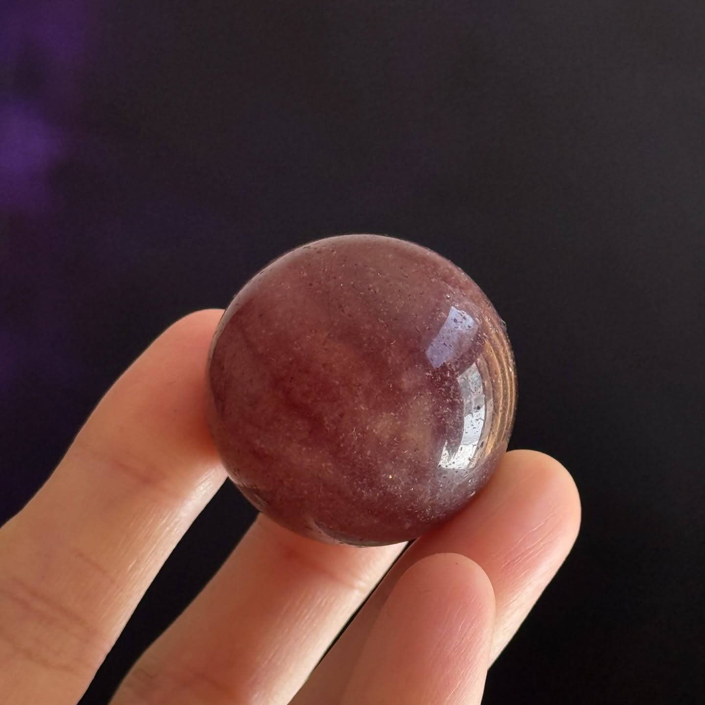 [原石] 草莓晶 水晶球