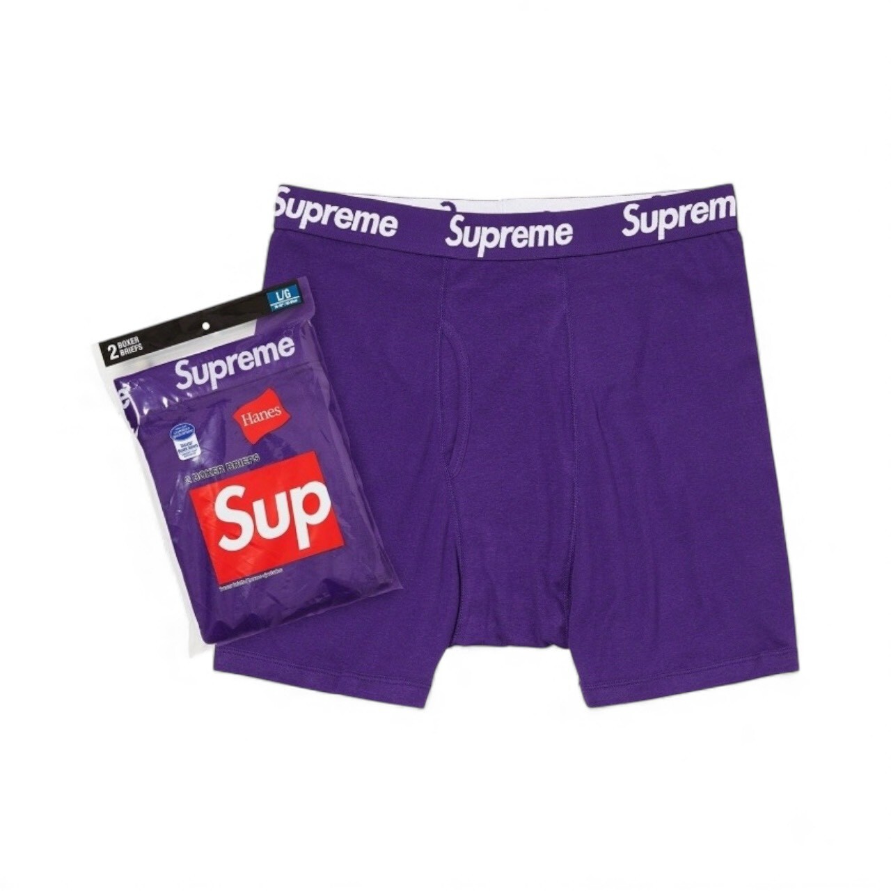 SUPREME SS21 HANES BOXER BRIEFS (2 PACK) FULL SIZE