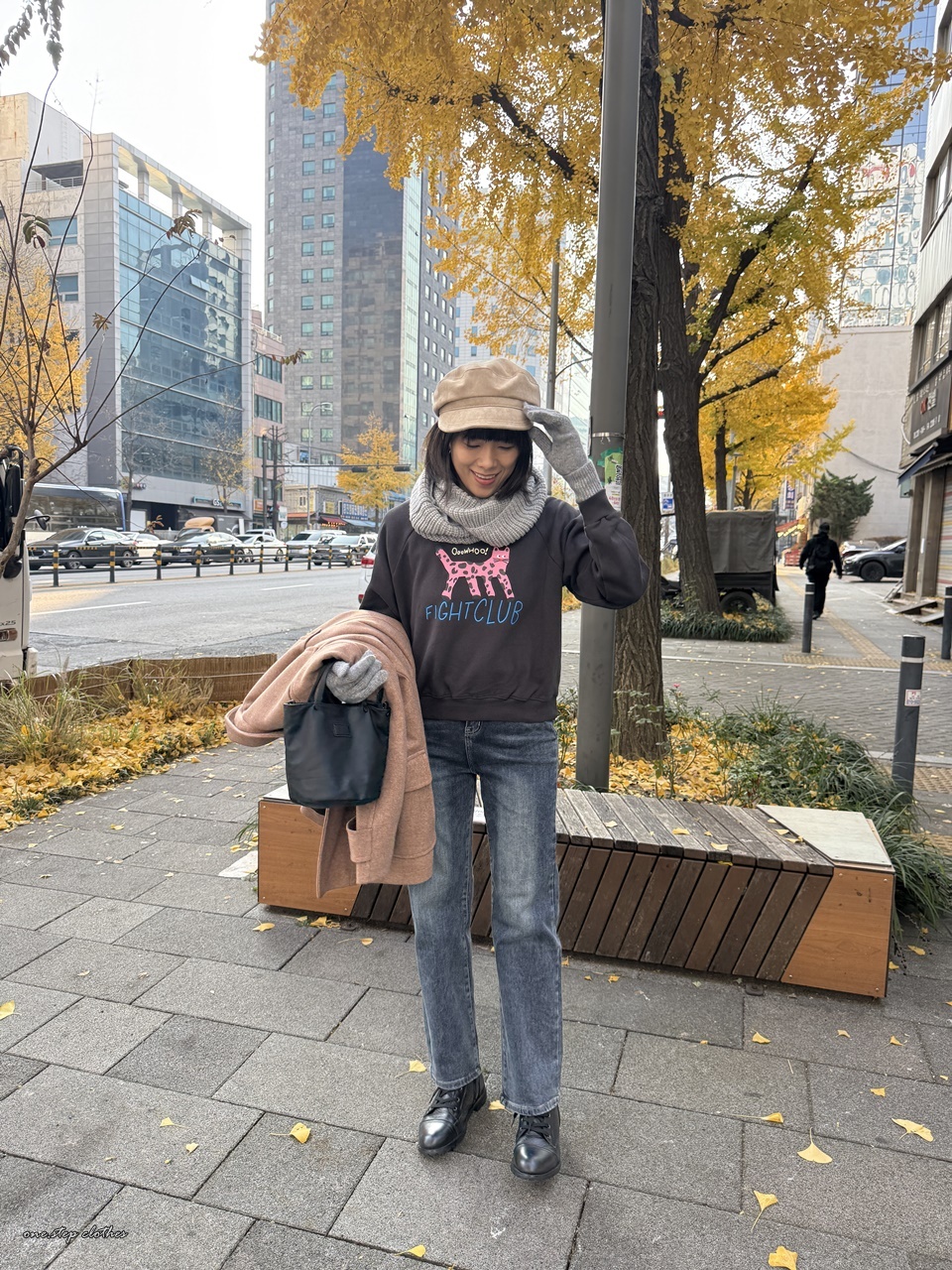 正韓小花貓咪英文T