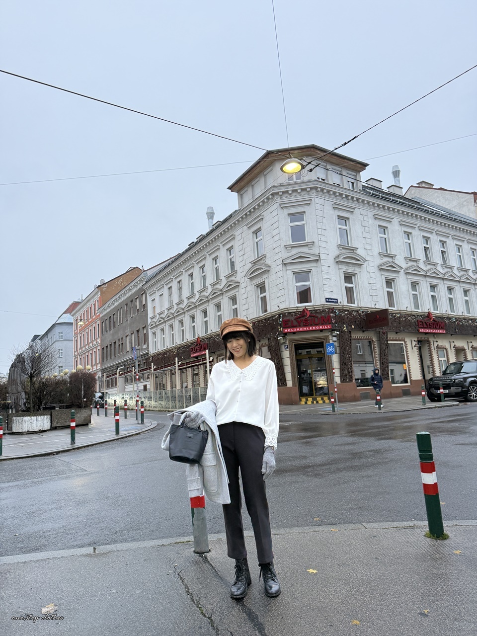 正韓蕾絲領優雅雪紡上衣 (白)