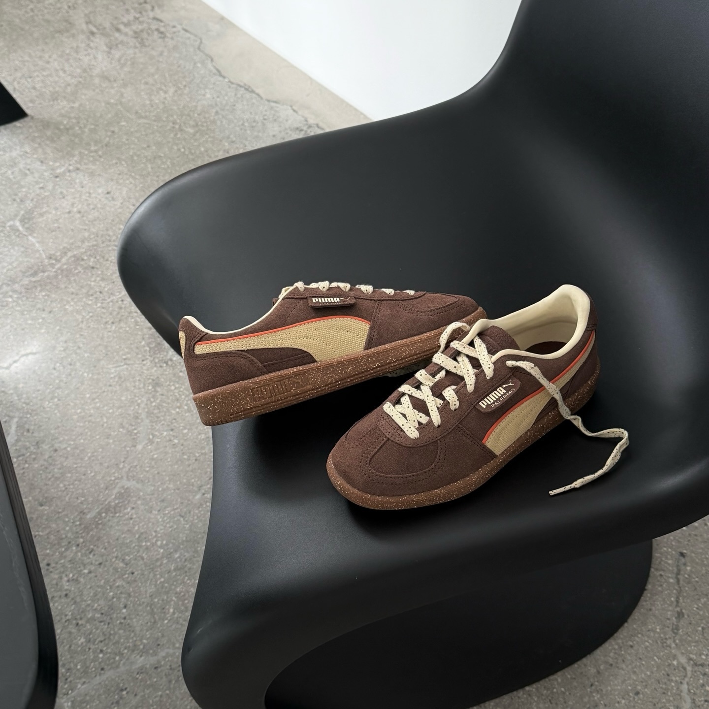 PUMA Palermo 巧克力碎片 奶油 摩卡棕 男女 德訓 復古鞋 39838202