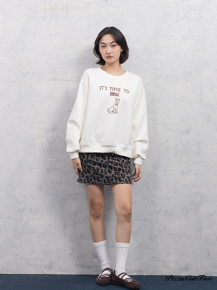 動物印花衛衣/大學T PizzaCutFive PCF253408051