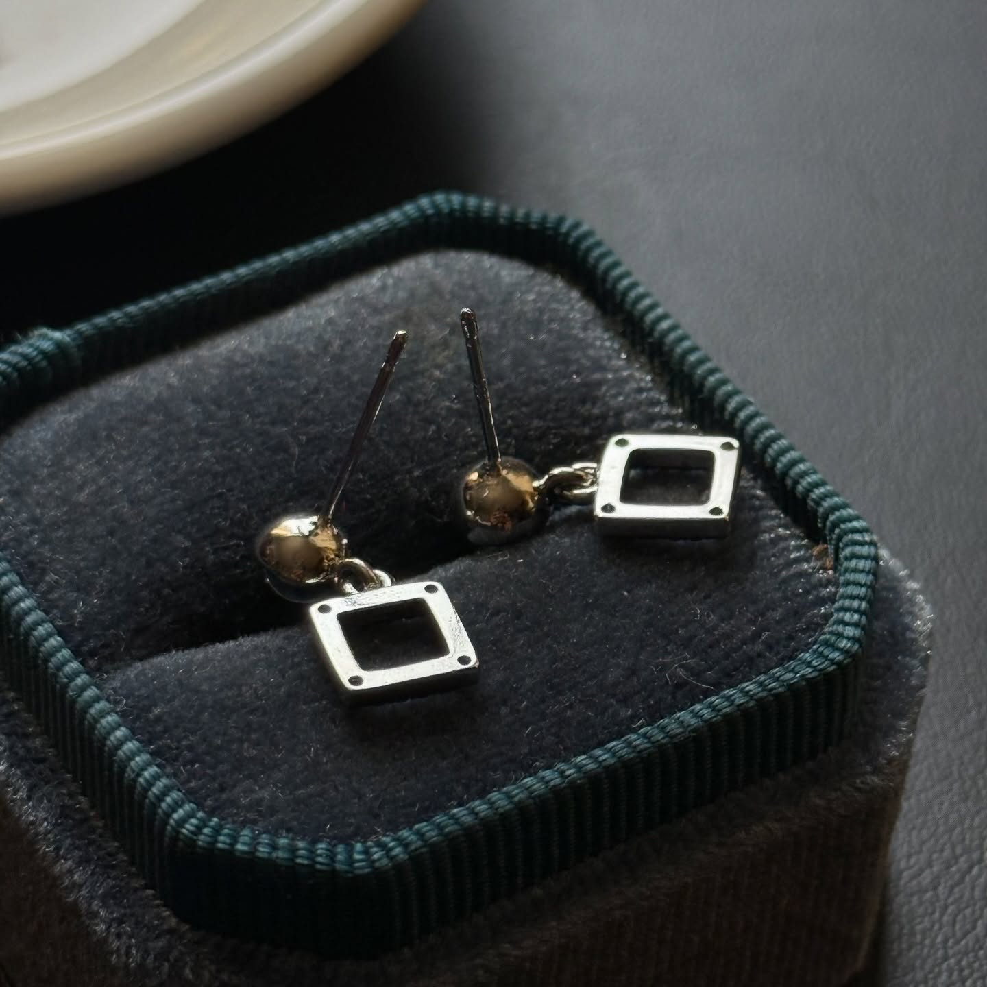 [原石] 海藍寶 925銀針耳環