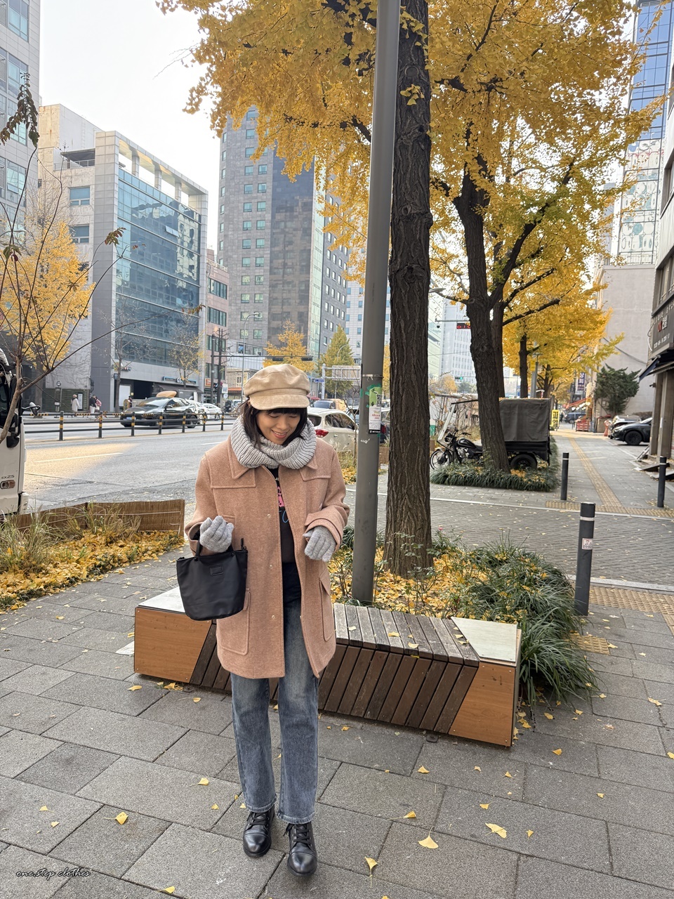 正韓軍裝感挺版口袋毛呢外 (咖)