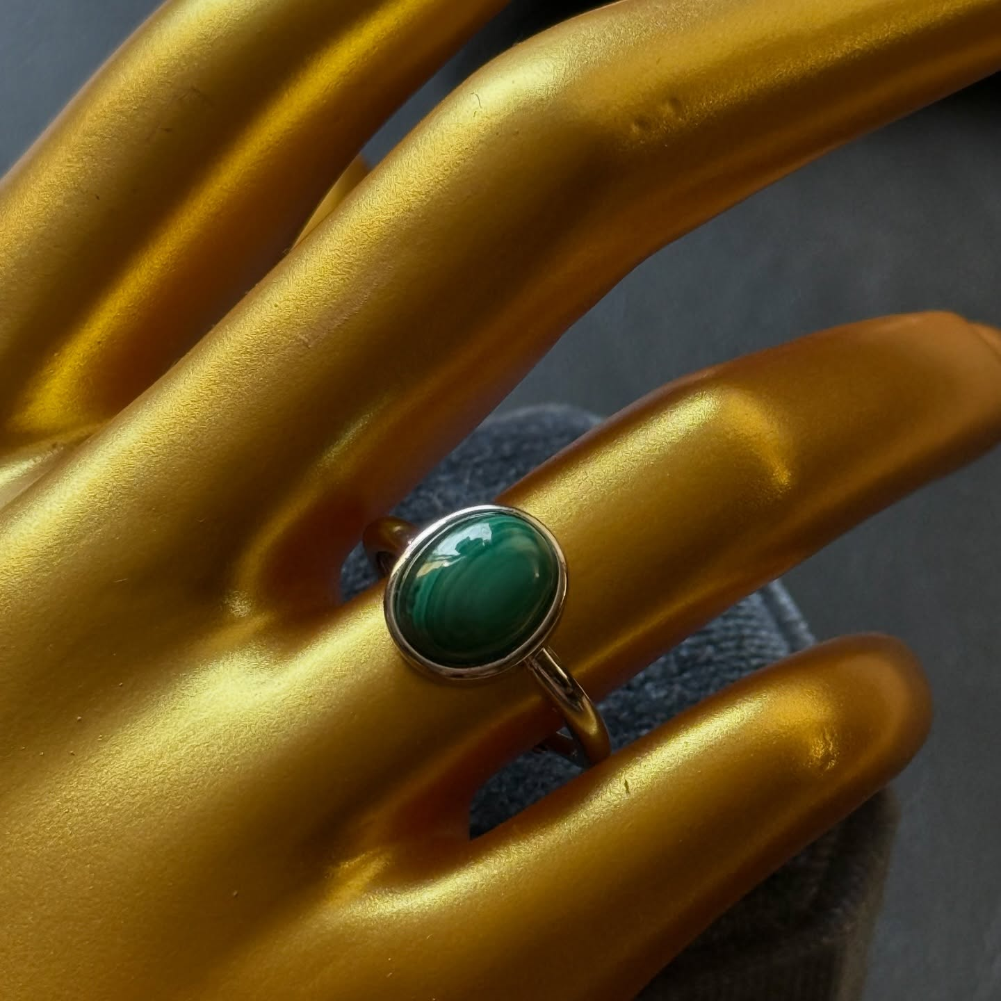 [原石] 孔雀石 戒指