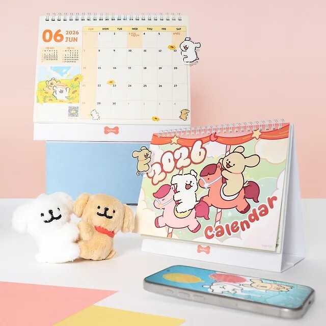 【OWN】韓國 線條小狗 moonlab studio Maltese 2026 桌曆 吊飾 壓克力 韓國代購