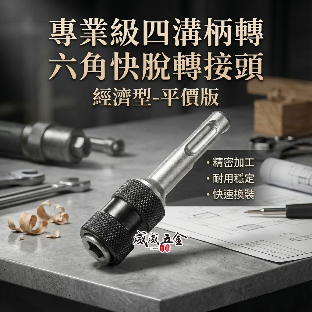 1支 HOME USE｜經濟型｜四溝轉六角快脫接桿｜四溝轉接頭 四溝轉六角起子頭接桿 四溝轉六角轉換頭