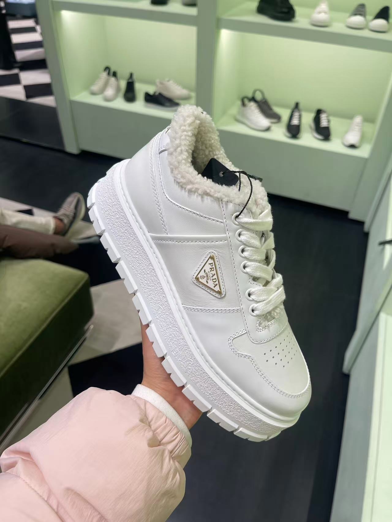 Prada Fury insole sneakers white 1E947M  [Limited Time Offer]