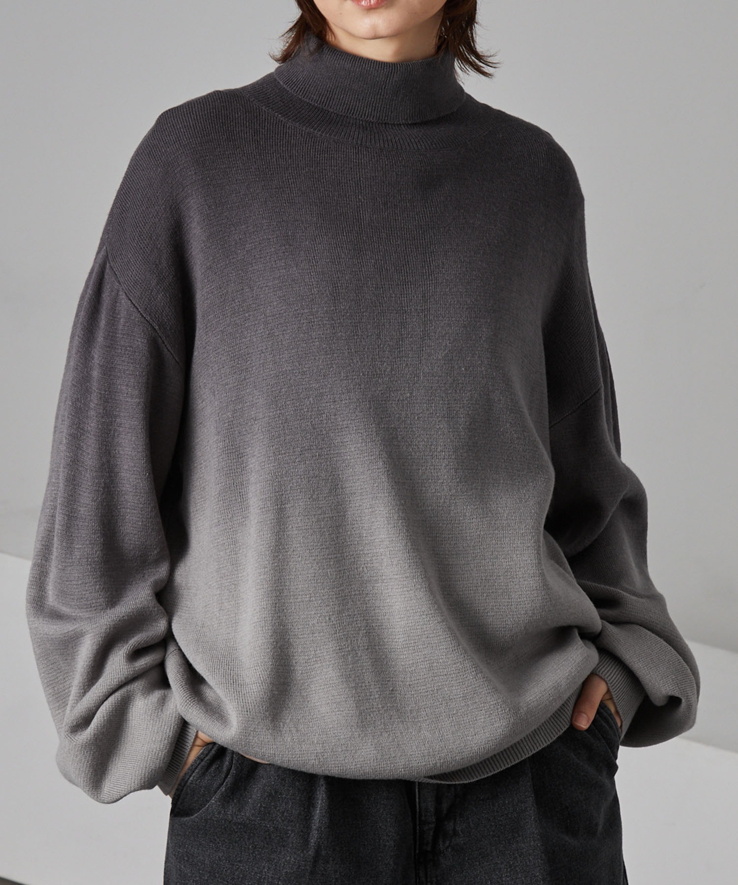 Mono mart 🇯🇵 米蘭羅紋漸層高領毛衣 日系選品 kn1078