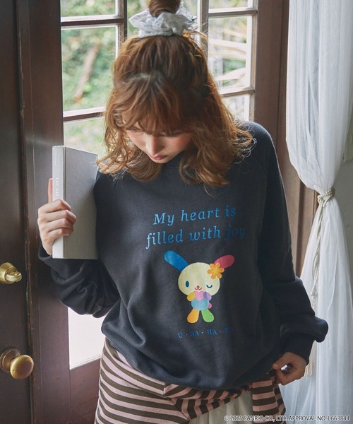 日本🇯🇵連線 MONO-MART x Sanrio 花小兔 印花混色插肩袖衛衣 復古美式 印花 寬鬆 落肩 長袖 休閒 4款(任買兩件711免運)/預購