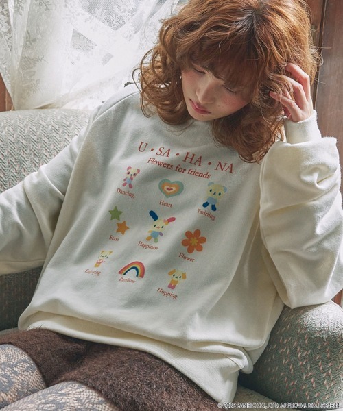 日本🇯🇵連線 MONO-MART x Sanrio 花小兔 印花混色插肩袖衛衣 復古美式 印花 寬鬆 落肩 長袖 休閒 4款(任買兩件711免運)/預購