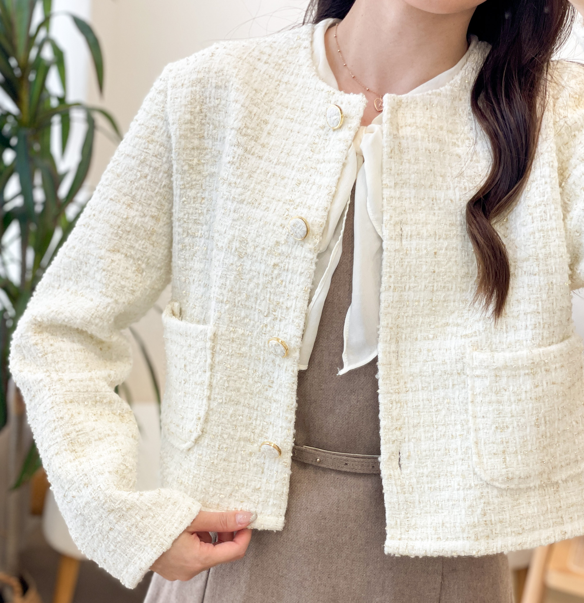 JK260 Glittering Tweedy Jacket