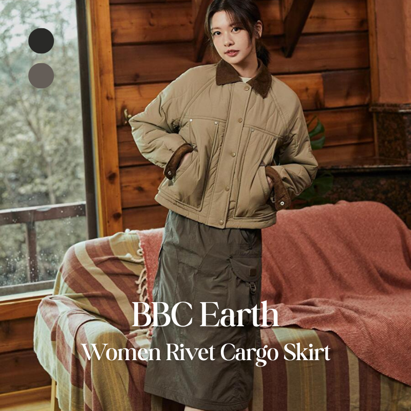 【代購】BBC Earth W 리벳 카고 스커트 女款多口袋工裝裙 – 都市休閒・百搭實穿