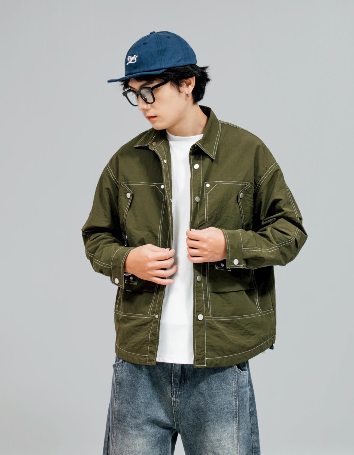 Doupicks 撞色車線立體口袋夾克 日系選品 v06