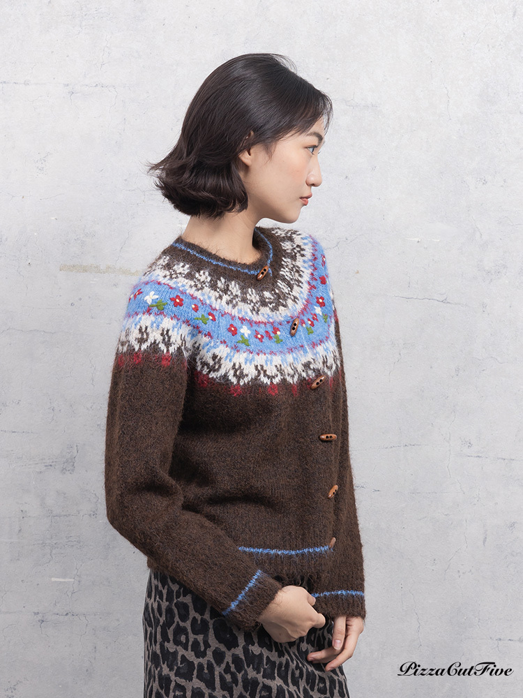 冬季費爾島針織外套/上衣 PizzaCutFive PCF253415058