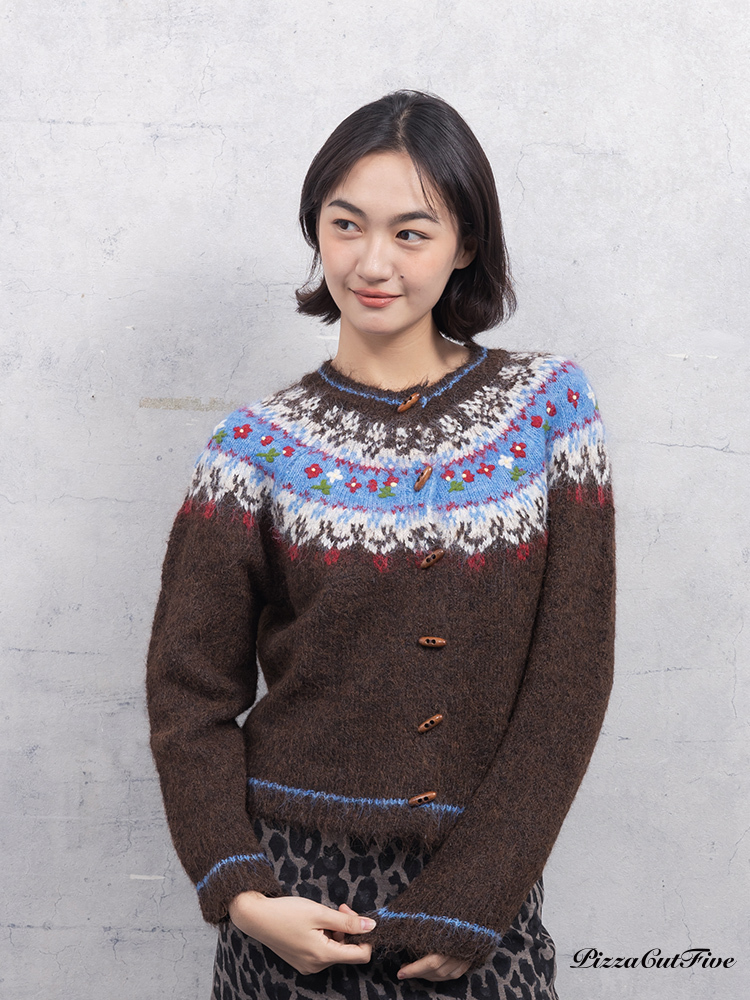 冬季費爾島針織外套/上衣 PizzaCutFive PCF253415058