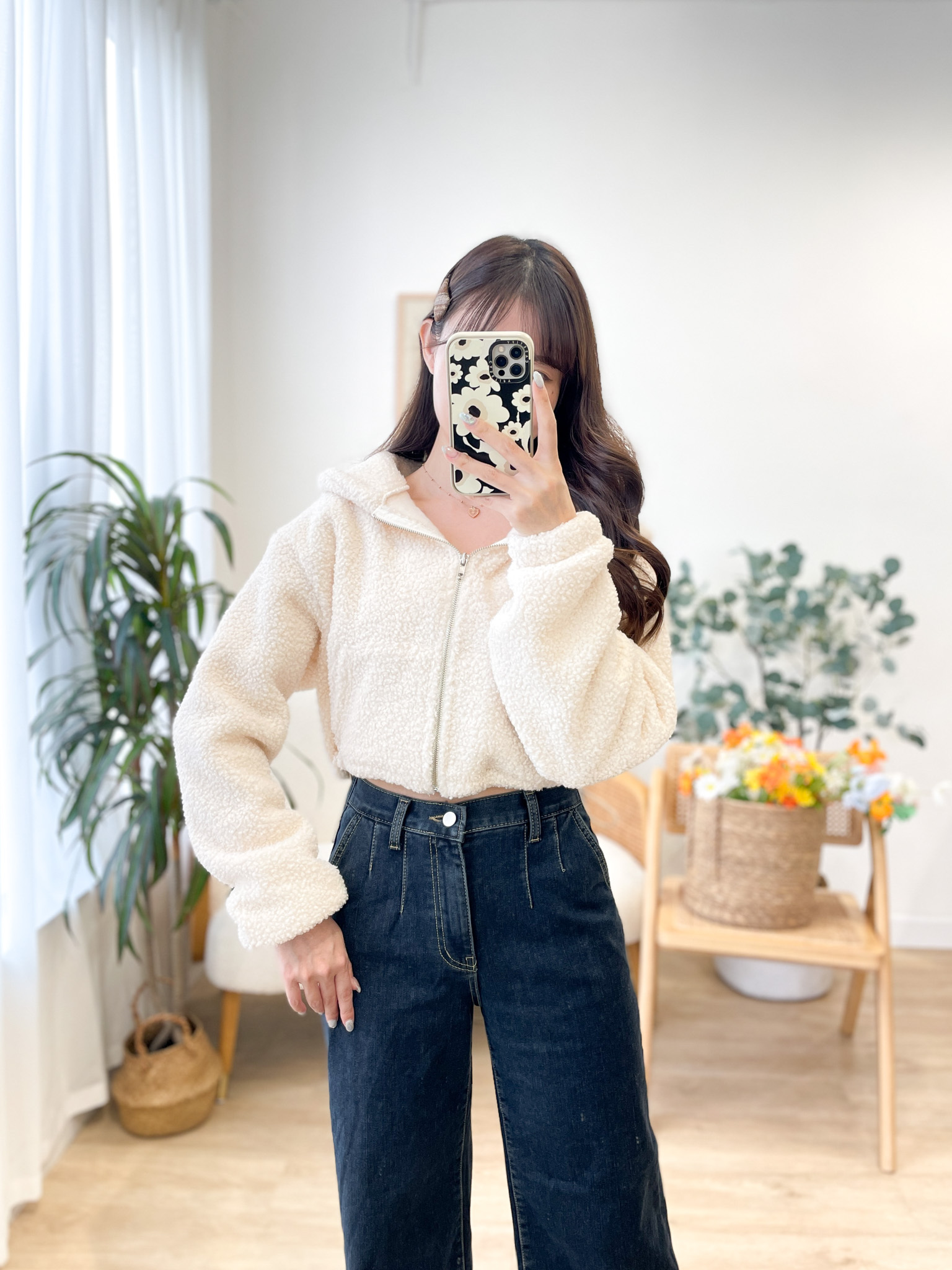 JK264 Polar Fleece Cropped Jacket