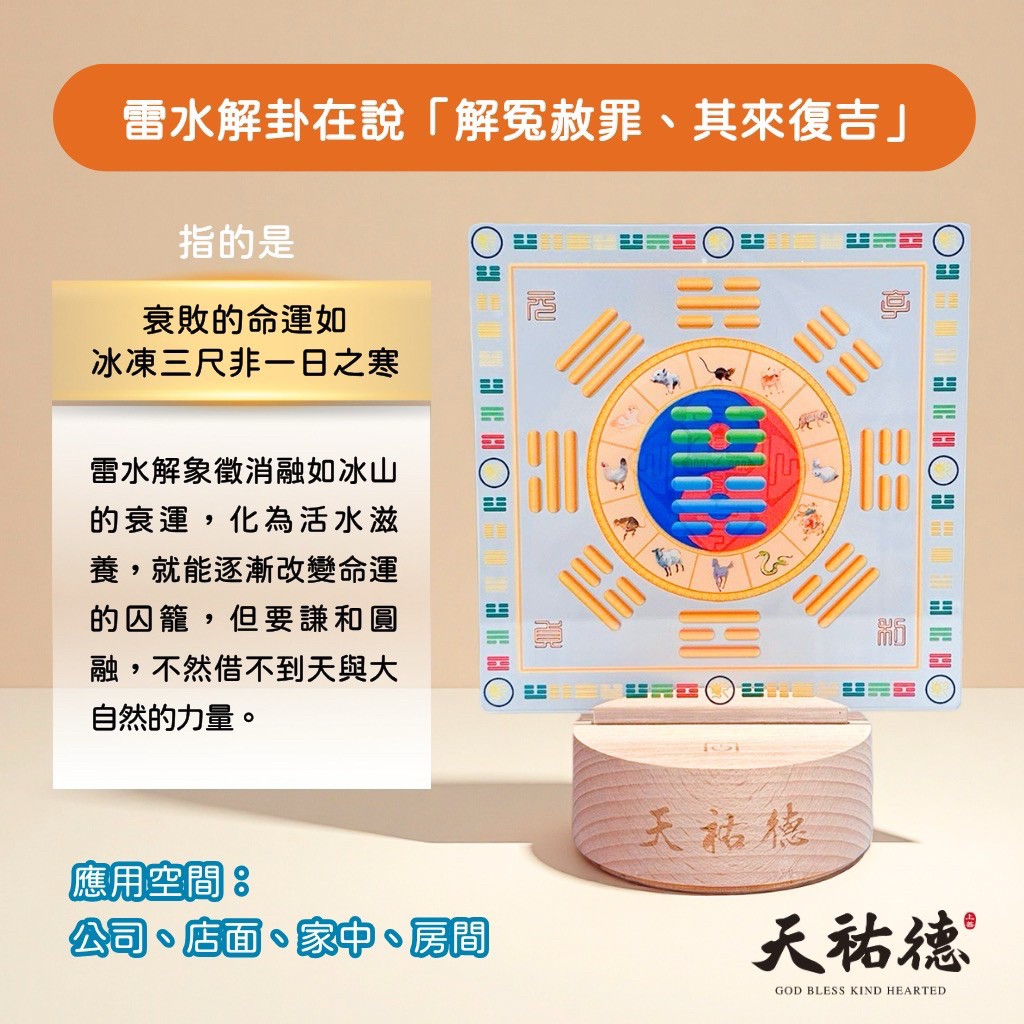 《天祐德》解除人生阻礙撓場燈❤️雷水解量子風水芯片卦燈‼️