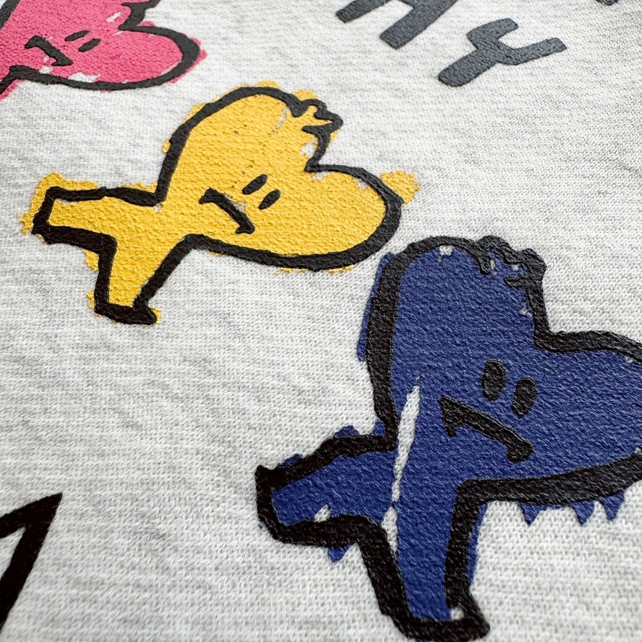 愛心排列印花大學T 81123