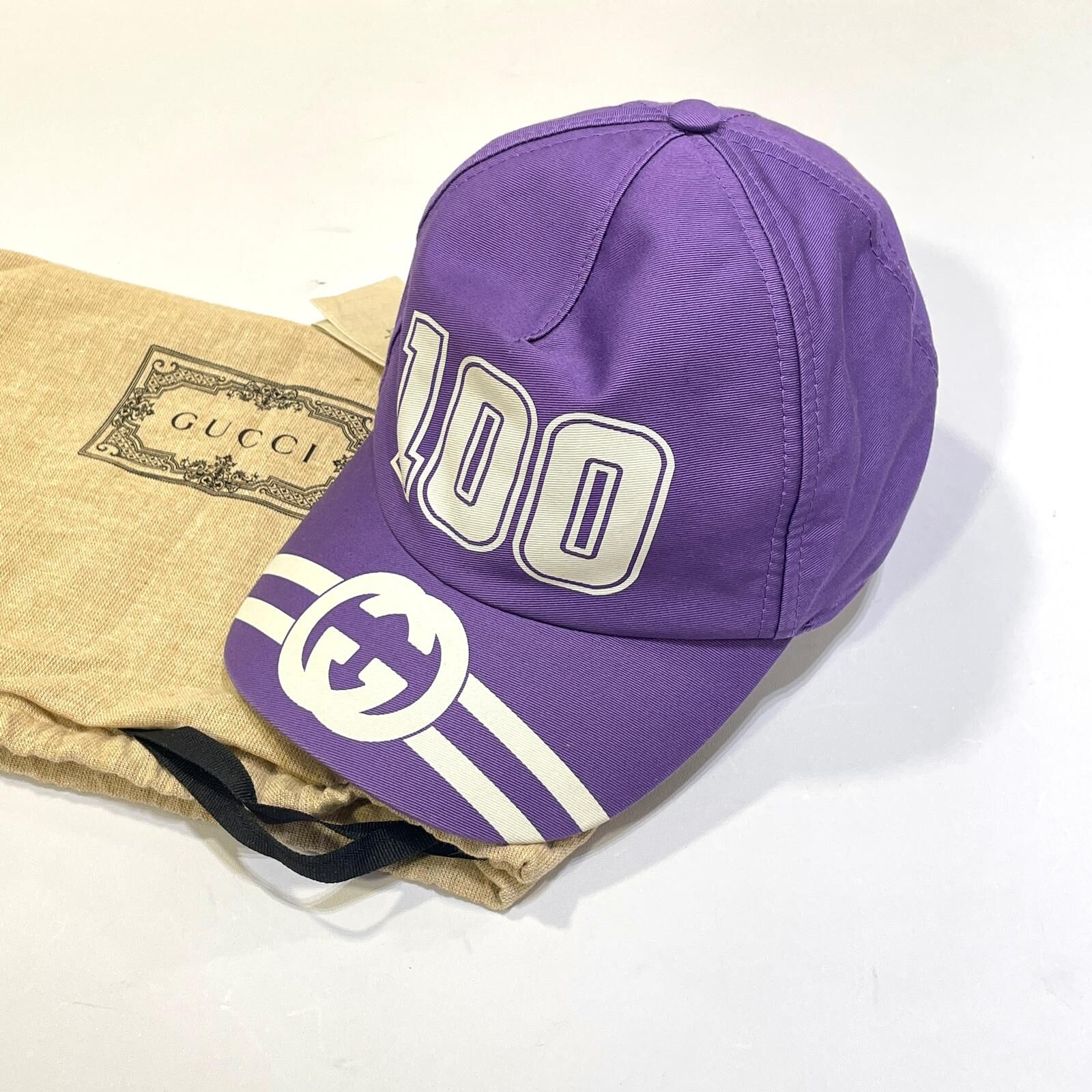 98%NEW 二手GUCCI CAP帽, 100 紫色棒球帽 #香榭站正品