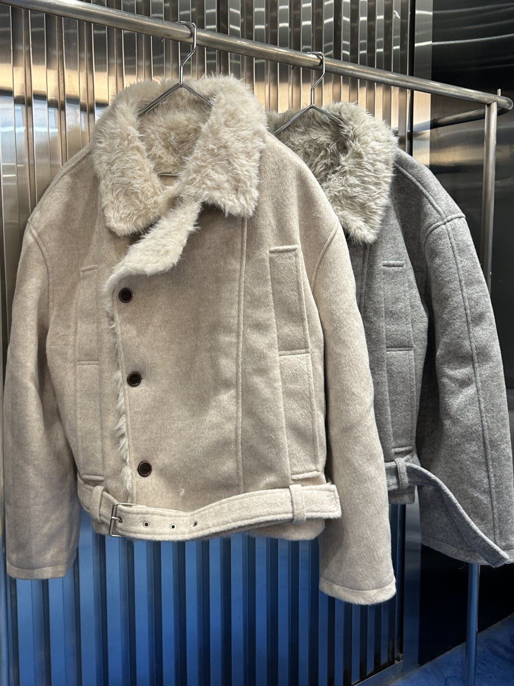 毛毛領開胸外套 LEGIT-076JK