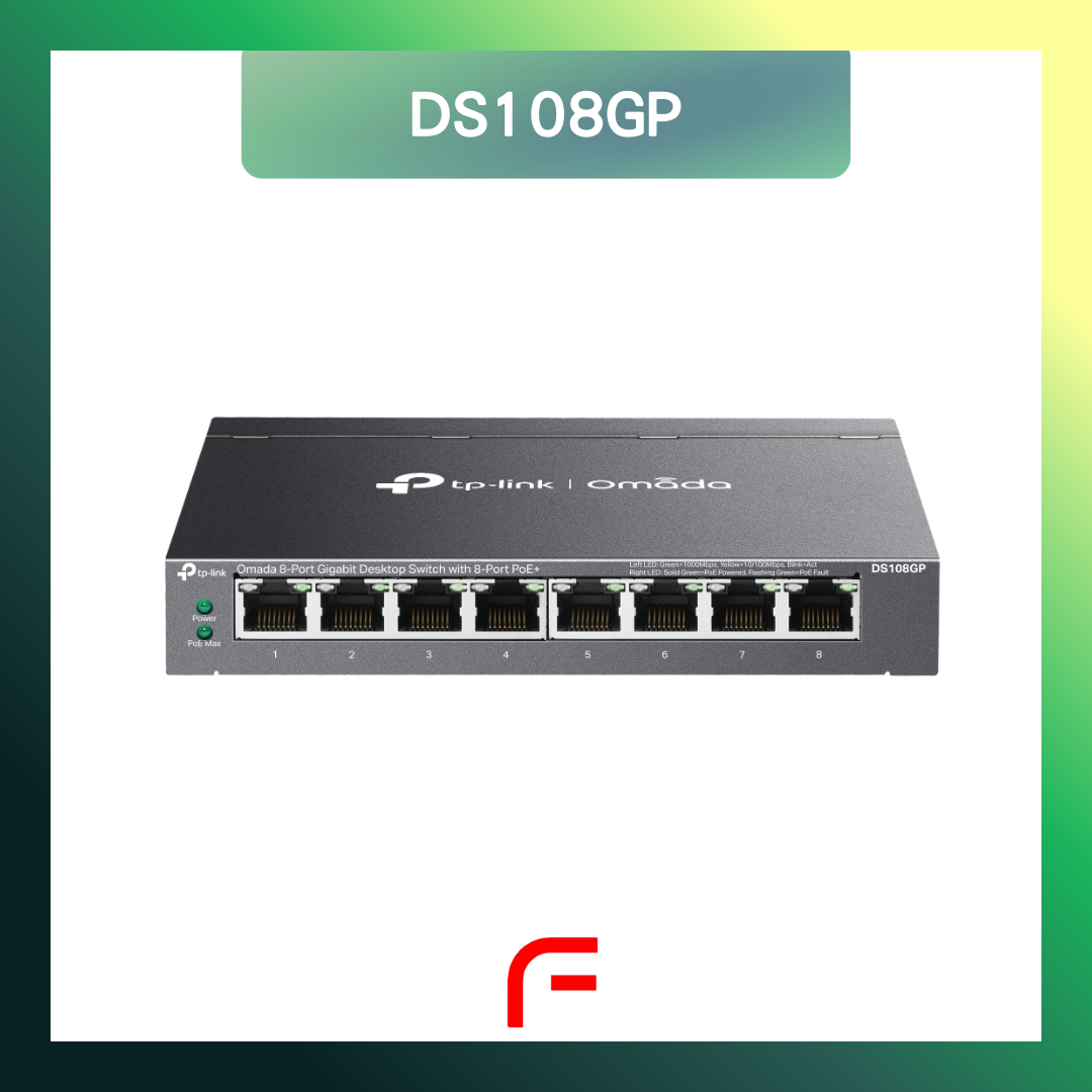 Tp-Link DS108GP - Omada 8-Port Gigabit Unmanaged Desktop Switch with 8-Port PoE+