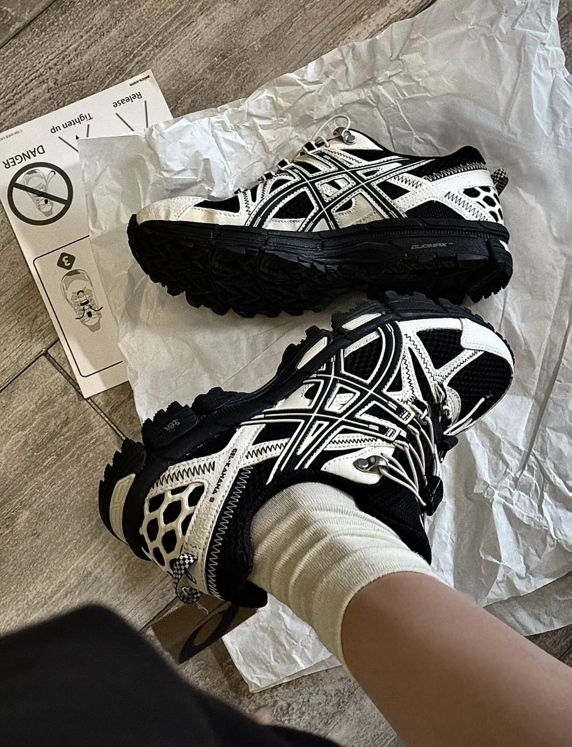 ASICS GEL-KAHANA 8 FL 黑白熊貓🐼 復古機能 抽繩 老爹鞋