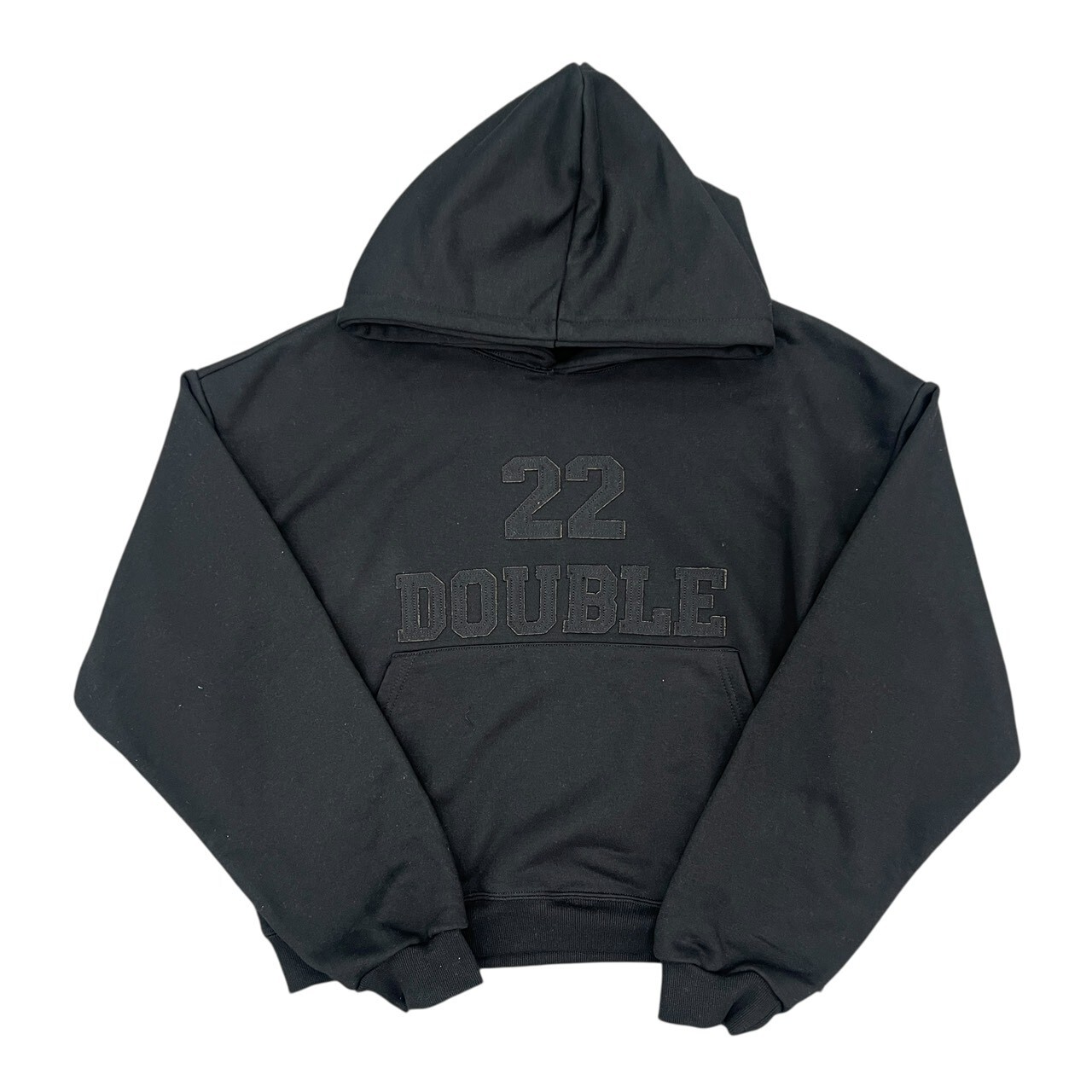 《S.V》DOUBLE 22貼布短寬帽T