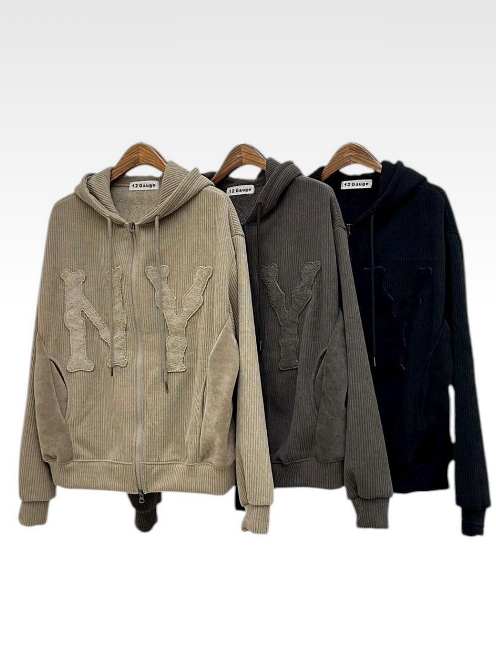 英文字連帽拉鍊外套 12GAUGE-057JK