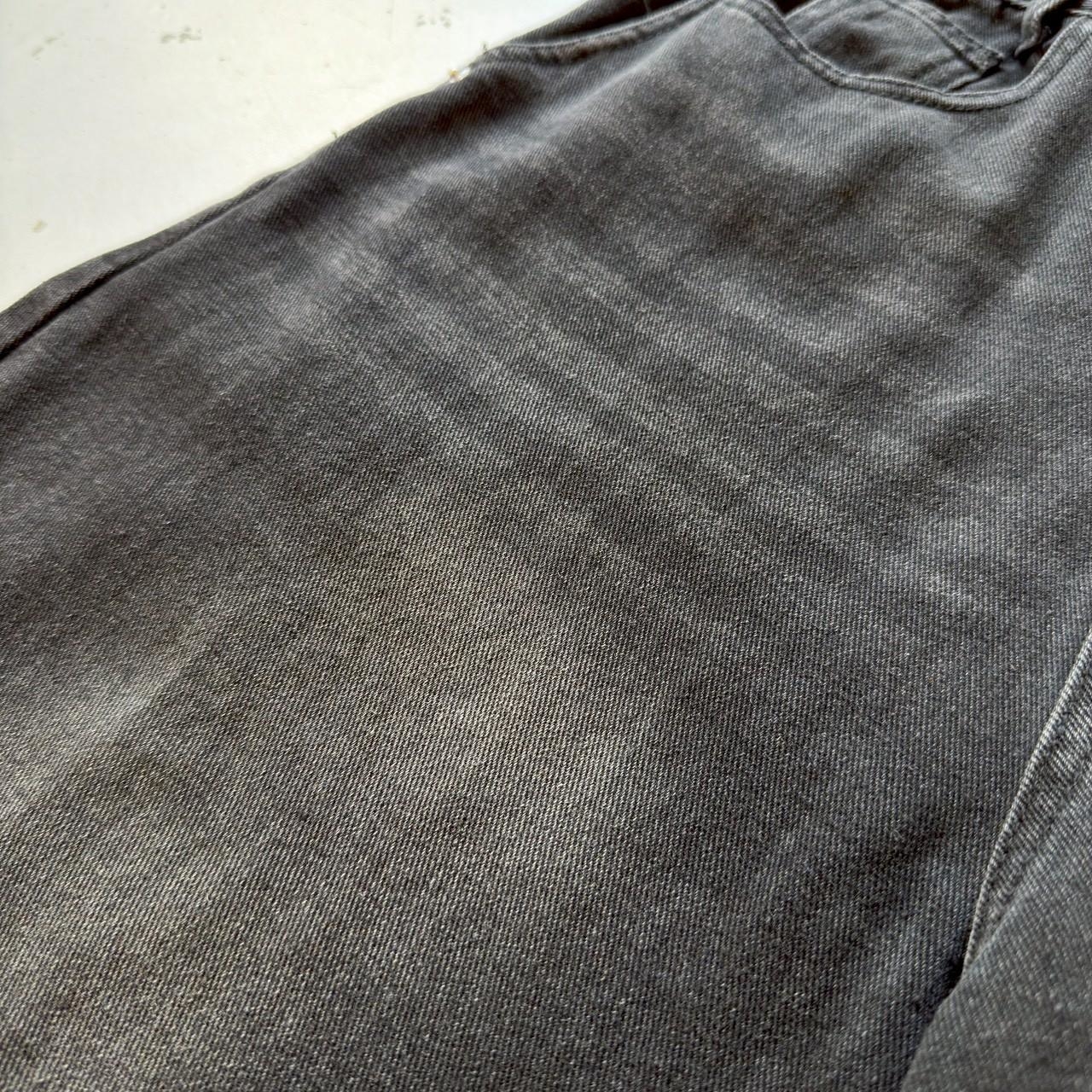 斜痕車線刷白牛仔彎刀褲 81105